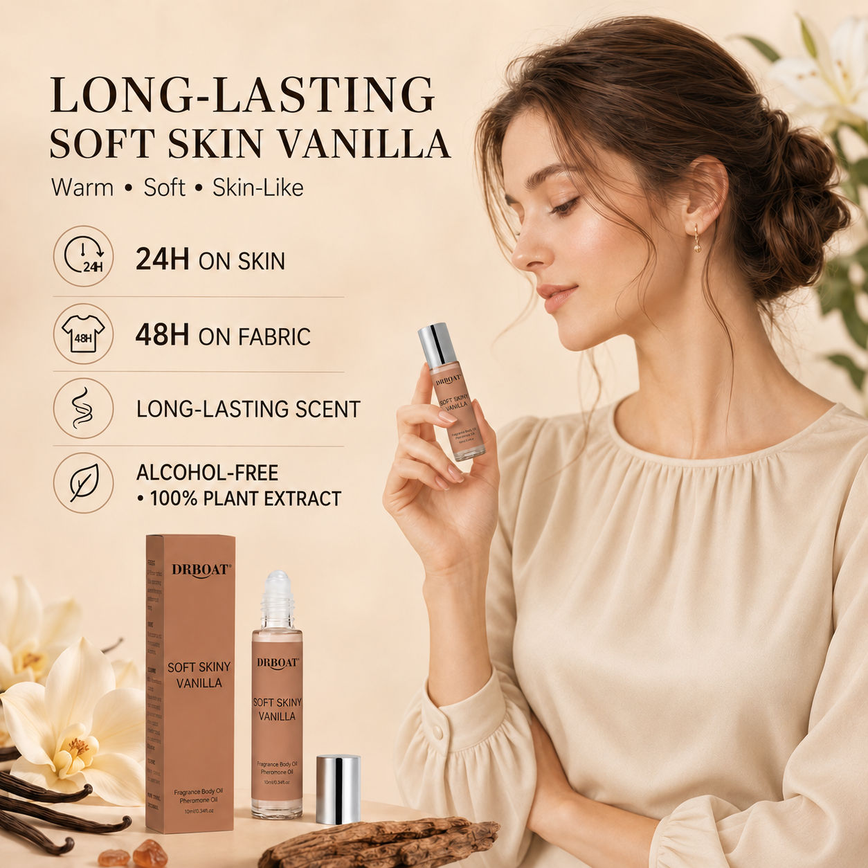 Perfume Fragrance Oil - Huile parfumée en roll-on pour femmes,
